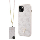 Etui Guess Crossbody 4G Metal Logo na iPhone 13 - różowe