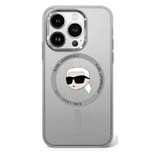 Karl Lagerfeld IML Metall-MagSafe-Hülle mit Karl-Kopf für iPhone 16 Pro – Schwarz