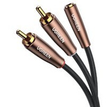 Ugreen Kabel Audiokabel 3,5 mm Miniklinke (weiblich) - 2 RCA (männlich) 1m braun (AV198 50130)