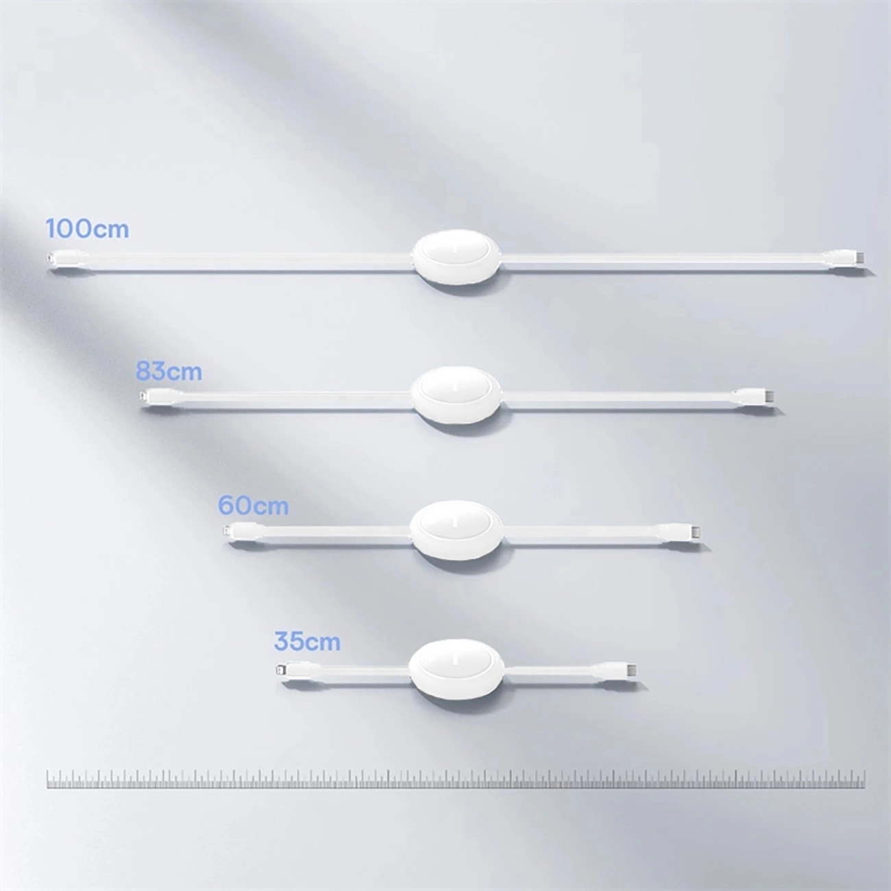 Various lengths of the Baseus Free2Pull retractable cable