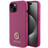 Guess GUHCP15SPS4DGPP iPhone 15 6.1&quot; pink/pink hardcase Strass Metal Logo