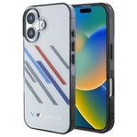 BMW Motosport IML Random Stripes Hülle für iPhone 16 – Grau