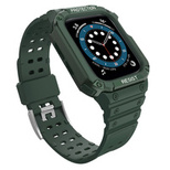 Protect Strap Band Band with Case for Apple Watch 7 / SE (41/40 / 38mm) Case Armored Watch Cover Green