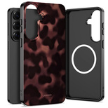 Tech-Protect Lamano MagSafe Case for Samsung Galaxy S26 - Brown and Black