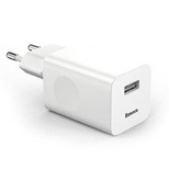 Baseus Charging Schnellladegerät CCALL-BX02 Netzwerk USB-A 24W QC 3.0 Ladegerät – Weiß