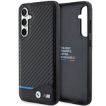 Etui BMW Leather Carbon na Samsung Galaxy S23 FE - czarne