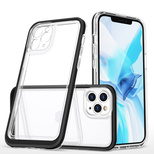 Klare 3in1 Hülle für iPhone 11 Pro Max Case Gel Cover mit Rahmen schwarz