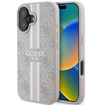 Guess 4G Printed Stripes MagSafe-Hülle für iPhone 16 – Rosa