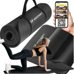 Wozinsky Gymnastikmatte 181 x 63 x 0,9 cm dicke Gymnastik Yogamatte schwarz