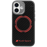 Etui Audi RSQ Carbon Fiber Sport Red Circle MagSafe do iPhone 17 - czarne