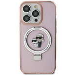 Karl Lagerfeld Ring Stand Karl&amp;Choupette MagSafe case for iPhone 15 Plus - pink