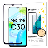 Wozinsky Full Glue Tempered Glass Gehärtetes Glas für Realme C30 / Realme Narzo 50i Prime 9H Vollbildschutz mit schwarzem Rahmen