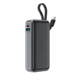 Acefast M7-10000 PD30W Powerbank with Built-in Cable - Black