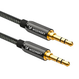 Wozinsky Universal Miniklinkenkabel 2x AUX Kabel 2 m schwarz