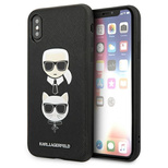 Karl Lagerfeld Saffiano Karl&amp;Choupette Head case for iPhone XS Max - black