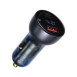 Baseus Auto-Ladegerät USB / USB Typ C 65 W 5 A SCP Quick Charge 4.0+ Power Delivery 3.0 LCD Bildschirm grau (CCKX-C0G)