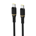 Dudao L25C USB-C-Kabel 1 m 60 W mit weichem Silikongeflecht – Schwarz