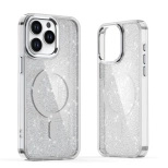Etui brokatowe Glitter Case z MagSafe na iPhone 16e - białe