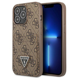 Guess 4G Triangle Logo Cardslot Case for iPhone 13 Pro / 13 - Brown