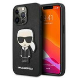 Karl Lagerfeld KLHCP13LOKPK iPhone 13 Pro / 13 6,1" czarny/black hardcase Saffiano Ikonik Karl`s Patch