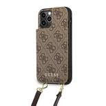 Etui Guess 4G Crossbody Cardslot na iPhone 12 / 12 Pro - brązowe