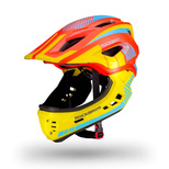 Kinderfahrradhelm mit abnehmbarem Visier Rockbros TT-32SOYB-M Größe M - gelb-orange