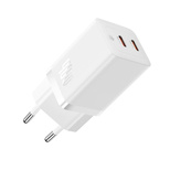 Baseus GaN5 Pro 40W 2xUSB-C Wandladegerät – Weiß