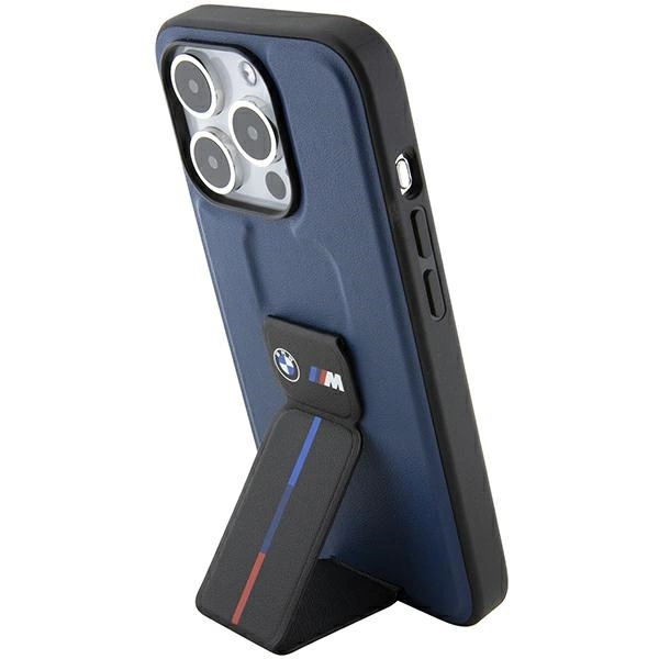 BMW M Grip Stand Bicolor case for iPhone 15 Pro - navy blue 