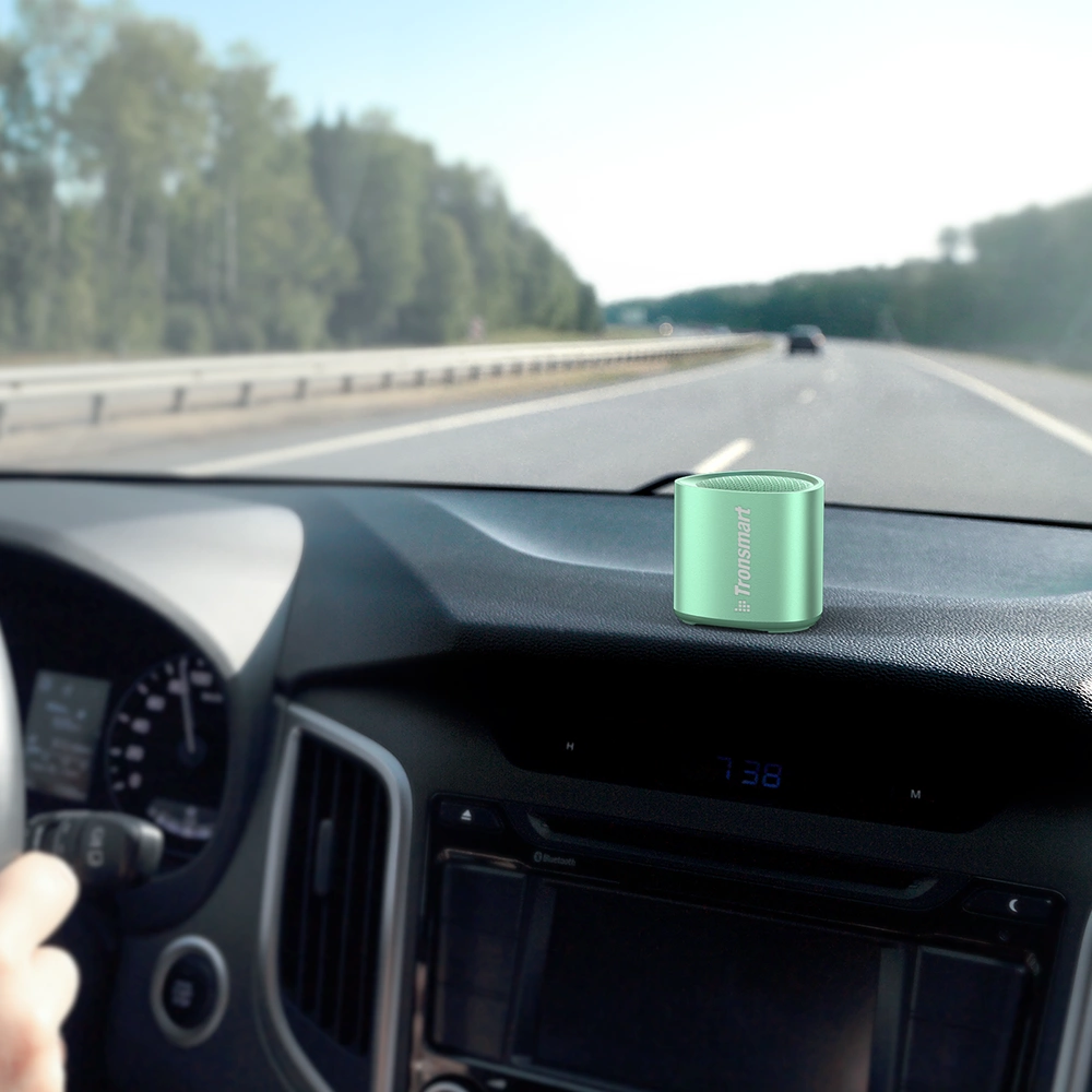 The dashboard on which the Tronsmart Nimo mini speaker rests