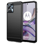 Carbon Case für Motorola Moto G53 / G13 flexible Silikon-Carbon-Hülle schwarz