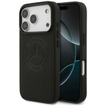 Mercedes Leder Vintage Logo MagSafe Hülle für iPhone 17 Pro - Schwarz