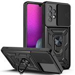 Hybrid Armor Camshield case for Samsung Galaxy A53 5G armored case with camera cover black