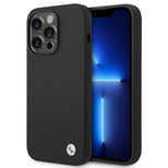 BMW Silikon-Metall-Logo-Hülle für iPhone 14 Pro Max – Schwarz