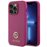 Guess GUHCP15LPS4DGPP iPhone 15 Pro 6.1&quot; pink/pink hardcase Strass Metal Logo