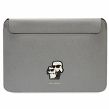 Karl Lagerfeld Saffiano Karl&amp;Choupette case for a 16&quot; laptop - silver