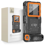 Pokrowiec Tech-Protect Waterproof Case wodoodporny IPX8 na smartfony 4.7-6.7" - czarno-pomarańczowy