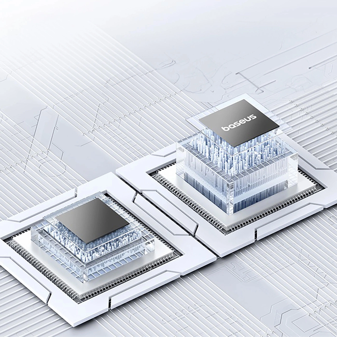 A close-up of the Baseus Free2Pull retractable cable chip