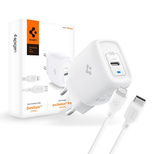 Spigen PE2C10CL 1-PORT NETZWERK-LADEGERÄT PD20W + Lightning MFi-KABEL WEISS