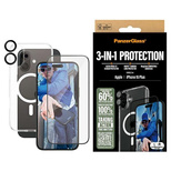 Zestaw PanzerGlass Bundle 3in1 etui przezroczyste + folia + szkło na aparat na iPhone 16 Plus