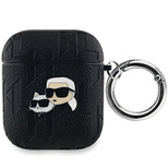 Karl Lagerfeld Monogram Karl &amp; Choupette Head case for AirPods 1 / 2 - black