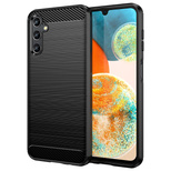 Carbon Case für Samsung Galaxy A14 5G flexible Silikon-Carbon-Hülle schwarz