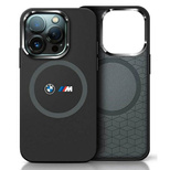 BMW M Silicone Printed Ring MagSafe iPhone 16 Case - Black