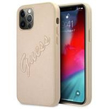 Guess GUHCP12LRSAVSLG iPhone 12 Pro Max 6.7&quot; gold/gold hardcase Saffiano Vintage Script