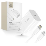 Tech-Protect NC20W Wall Charger with 100 cm USB-C / Lightning Cable - White