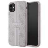 Guess GUHMN61P4RPSP iPhone 11 / Xr pink/pink hardcase 4G Printed Stripes MagSafe