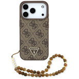 Guess 4G Strap Triangle Logo MagSafe Hülle für iPhone 17 Pro - Braun