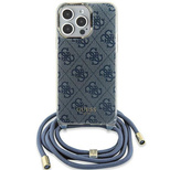 Guess Crossbody Cord 4G Print Hülle für iPhone 15/14/13 – Blau