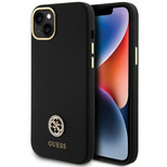 Guess Silicone Logo Strass 4G Case für iPhone 15 Plus / 14 Plus 6.7&quot; - Schwarz