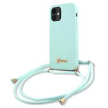 Guess GUHCP12SLSCLMGLB iPhone 12 mini 5.4&quot; light blue/light blue hardcase Metal Logo Cord