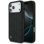 Mercedes Leather Laurel Leaves MagSafe Case für iPhone 17 Pro Max - Schwarz